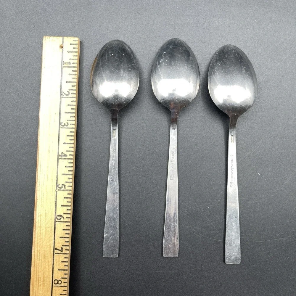 Rogers Century House Japan Stainless Tablespoons Lot 3‎ Serving Soup Spoons
